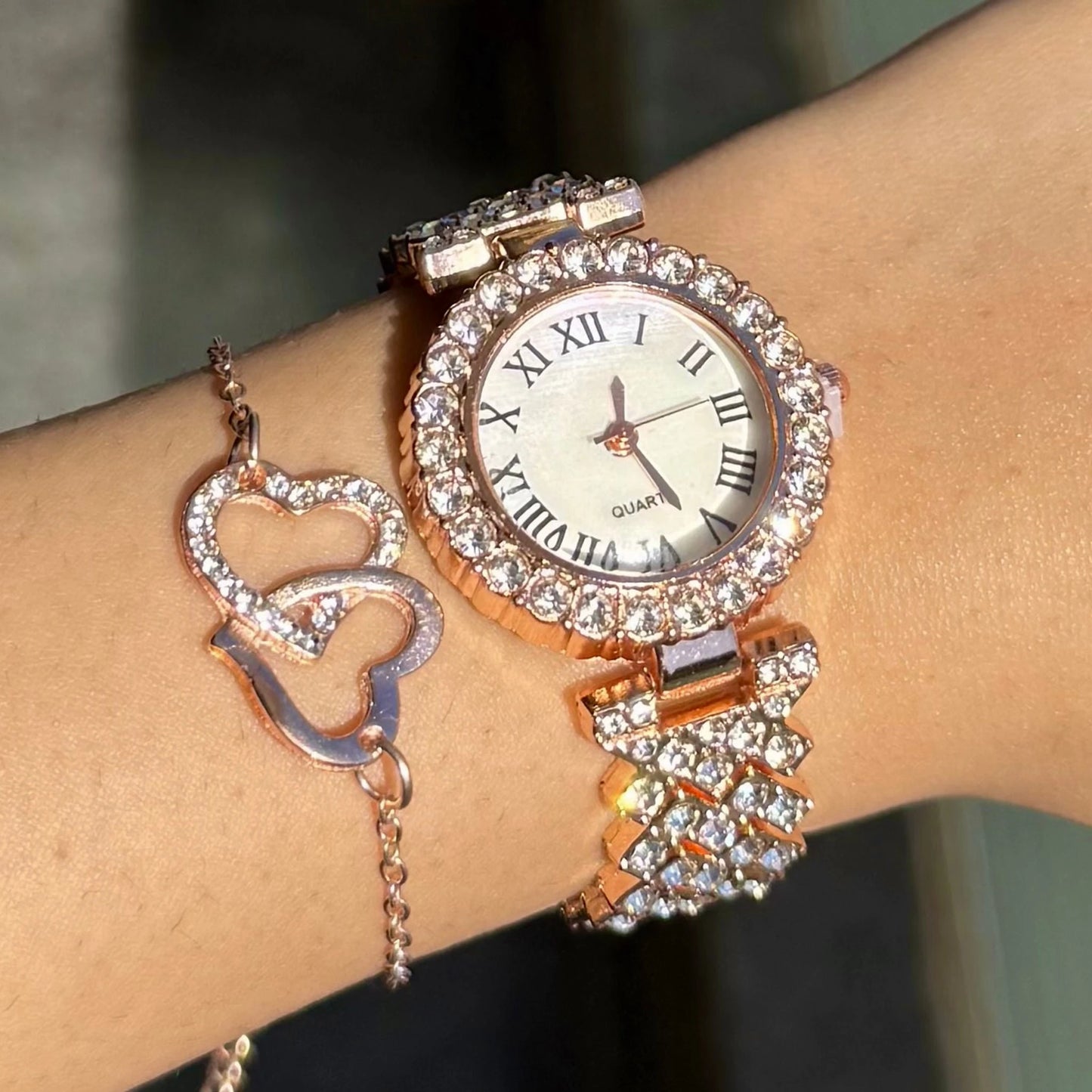 Rose Charm Glow Watch Set - Forever Luxe