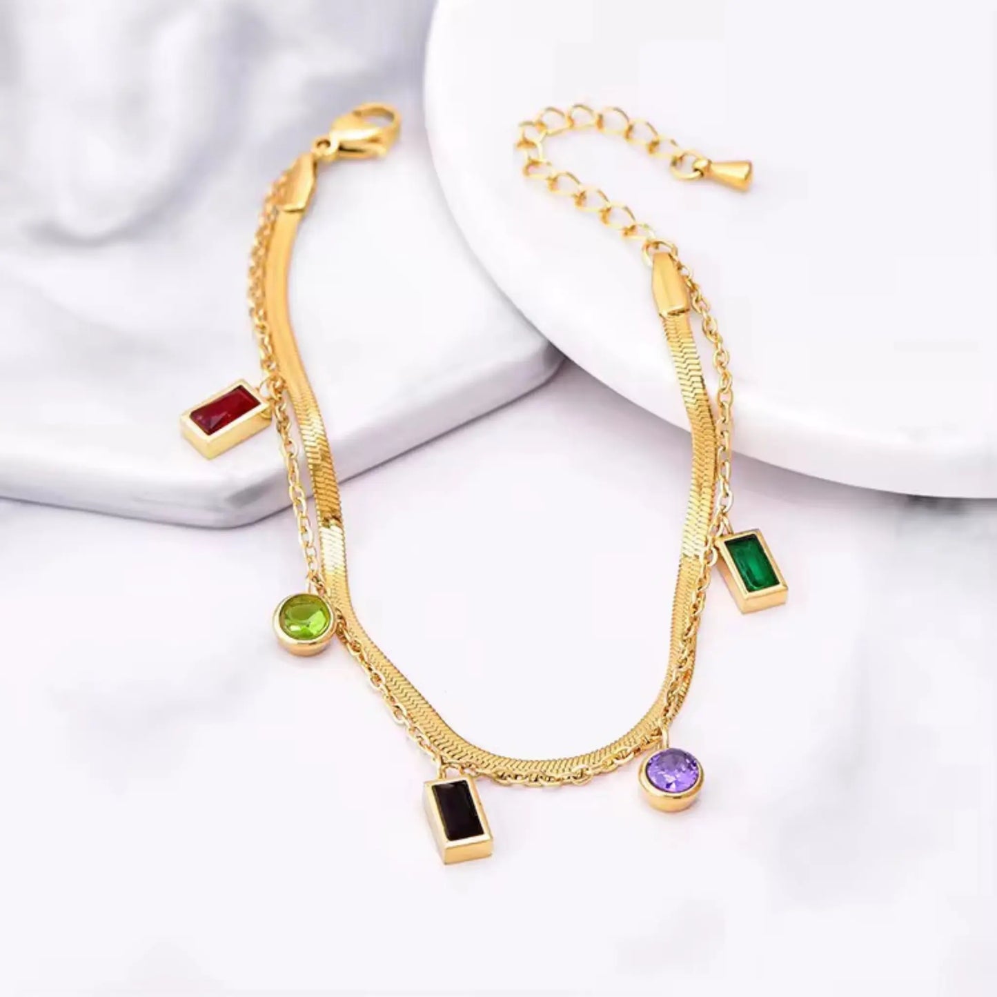 Gold Plated Double Layer Bracelet Forever Luxe