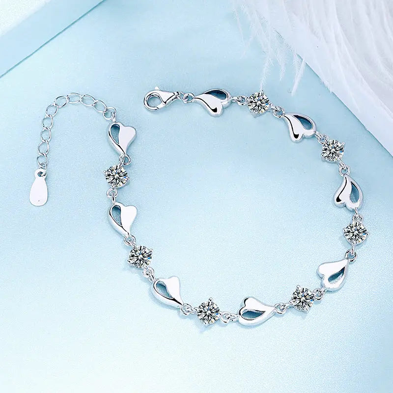 Dewdrop Heart White Diamond Bracelet Forever Luxe