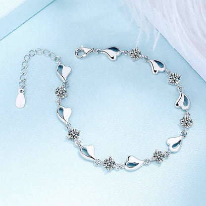 Dewdrop Heart White Diamond Bracelet Forever Luxe