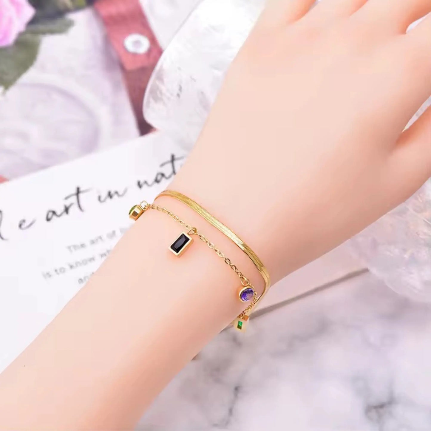 Gold Plated Double Layer Bracelet Forever Luxe