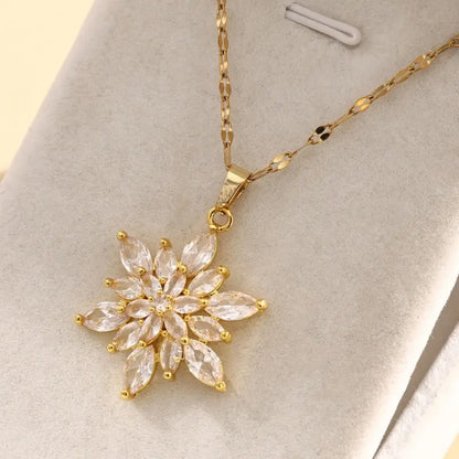 Minimalist Snowflake Pendant with 18K Gold-Plated Chain My Store