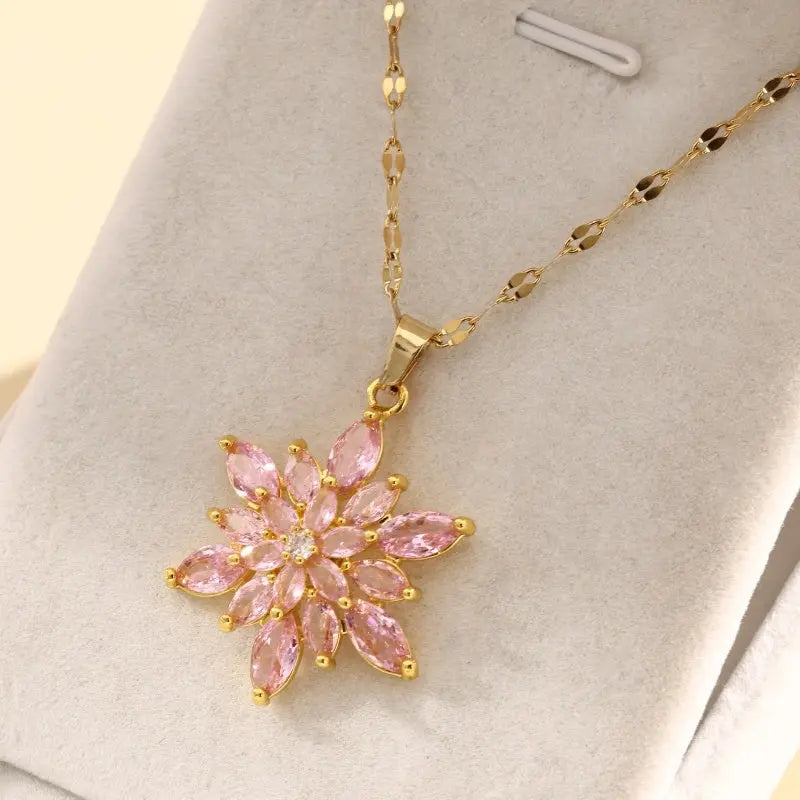 Minimalist Snowflake Pendant with 18K Gold-Plated Chain My Store