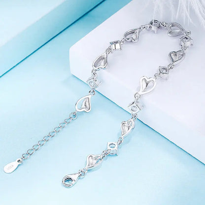 Dewdrop Heart White Diamond Bracelet Forever Luxe