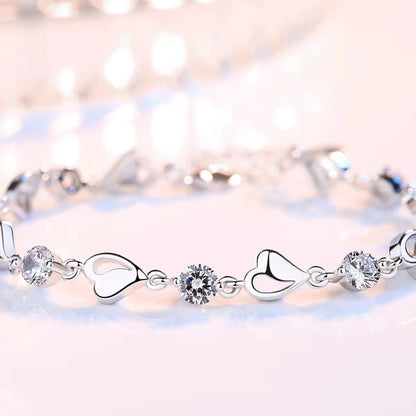 Dewdrop Heart White Diamond Bracelet Forever Luxe