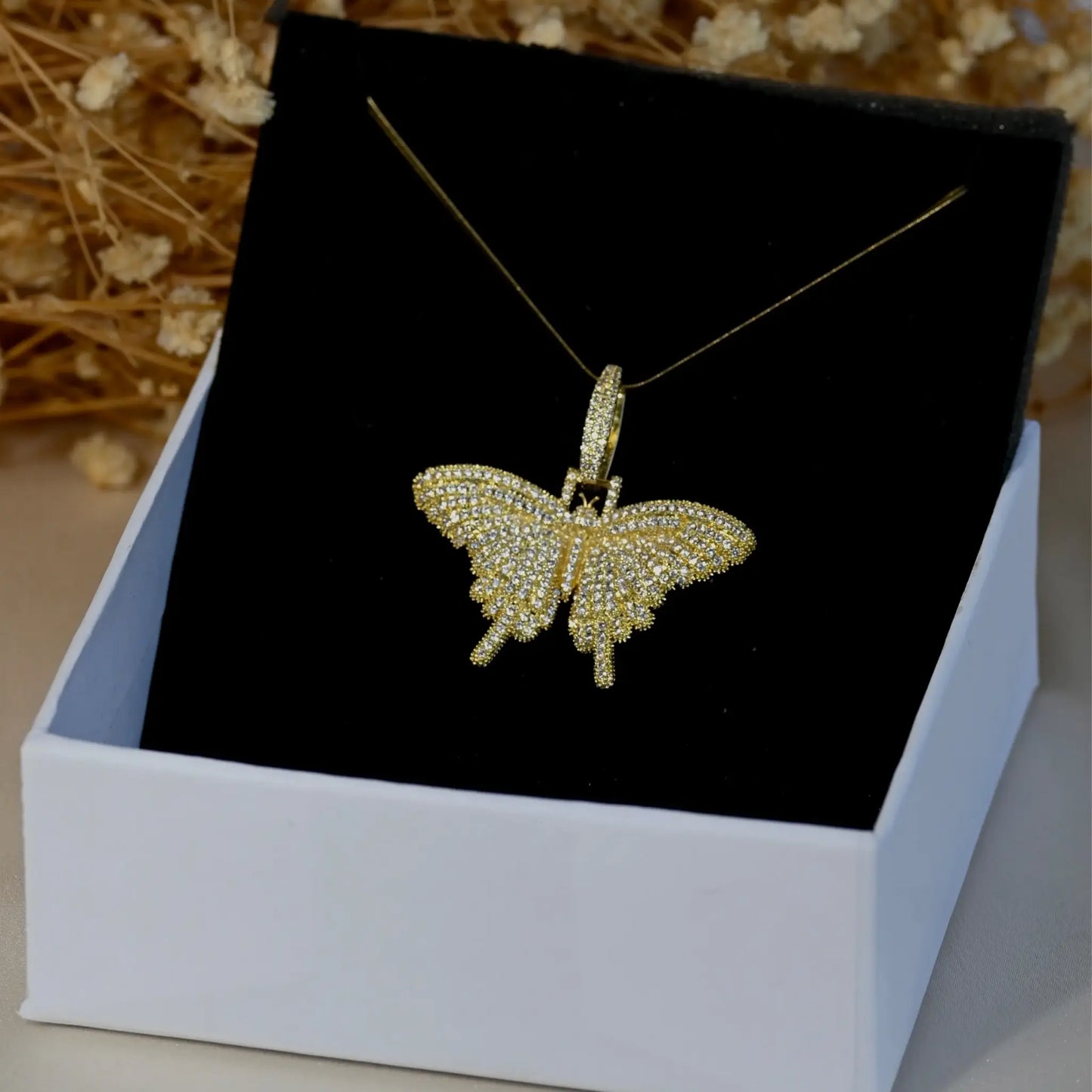 Gemstone Butterfly Crystal Pendant Necklace Forever Luxe
