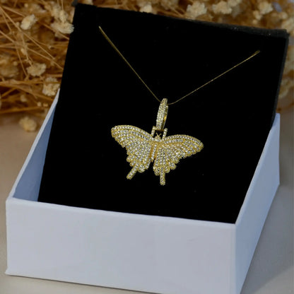 Gemstone Butterfly Crystal Pendant Necklace Forever Luxe