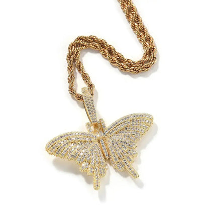 Gemstone Butterfly Crystal Pendant Necklace Forever Luxe