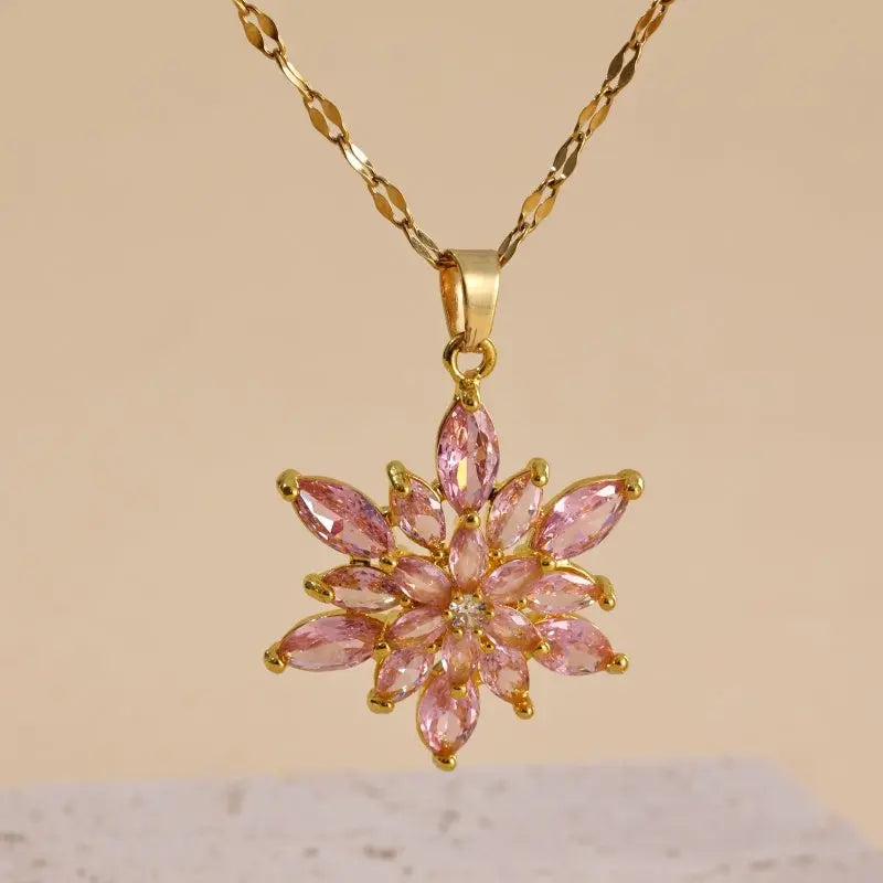 Minimalist Snowflake Pendant with 18K Gold-Plated Chain My Store