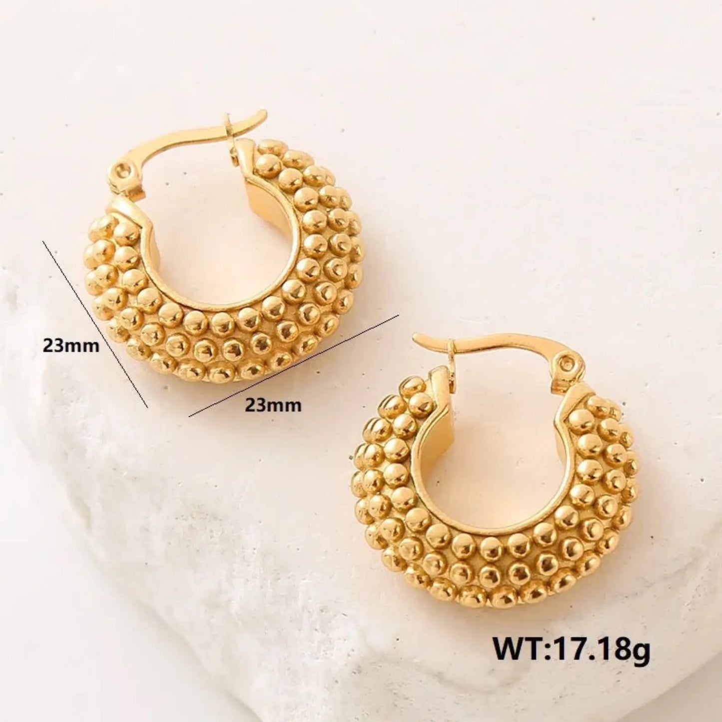 Classic Golden Granule Hoops Forever Luxe