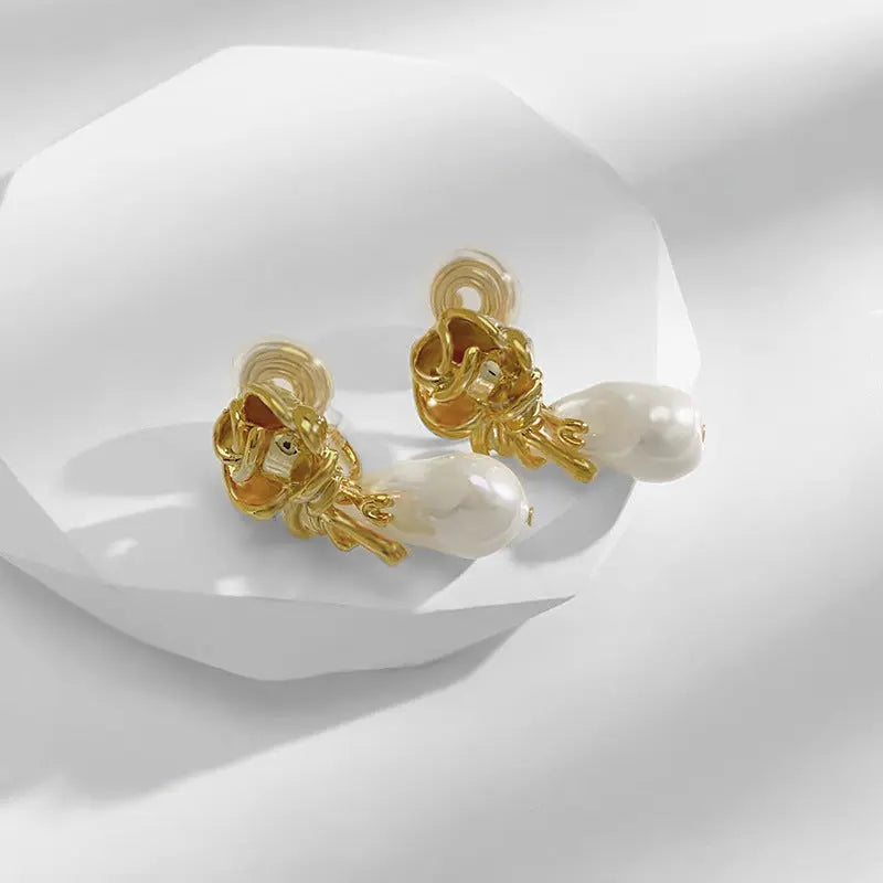 French Rose Baroque Drop Earrings Forever Luxe