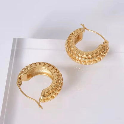 Classic Golden Granule Hoops Forever Luxe
