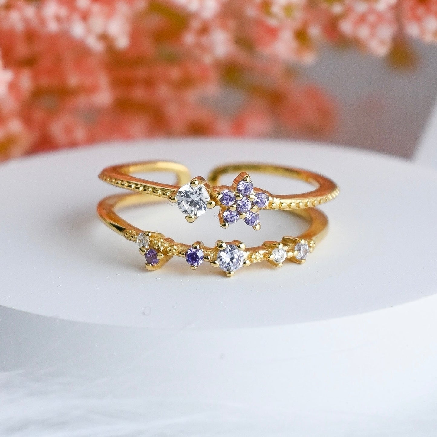 Starlit flowers S925 Sterling Silver Ring Forever Luxe