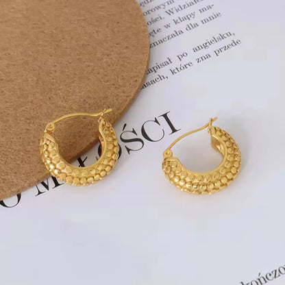 Classic Golden Granule Hoops Forever Luxe