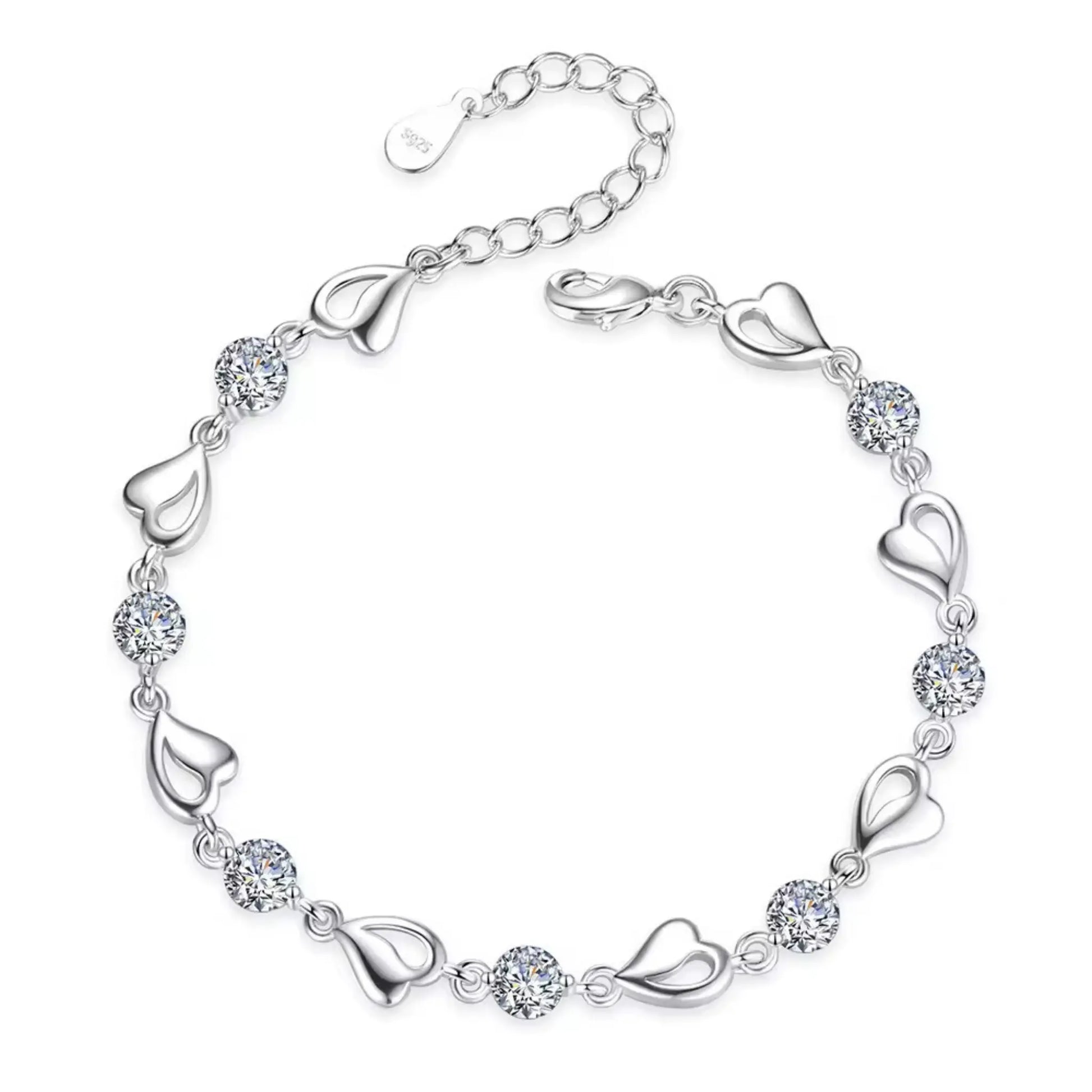 Dewdrop Heart White Diamond Bracelet Forever Luxe