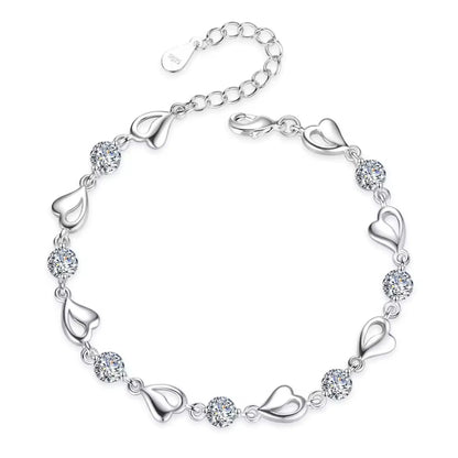 Dewdrop Heart White Diamond Bracelet Forever Luxe