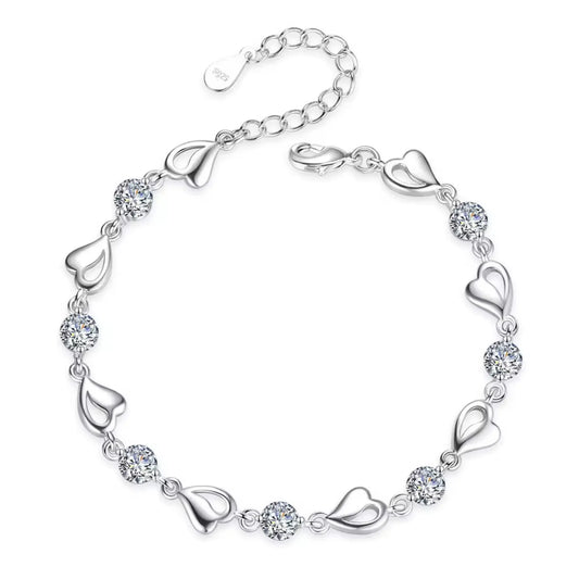 Dewdrop Heart White Diamond Bracelet Forever Luxe