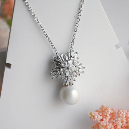 Sparkling Snowflakes Zirconia Necklace Set Forever Luxe