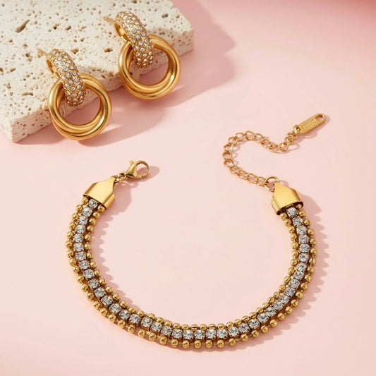 All That Glitters Earrings & Bracelet Combo Set Forever Luxe