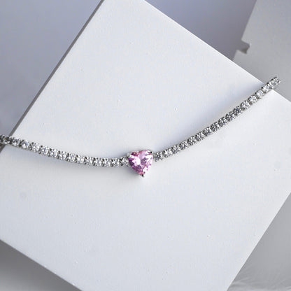 Pink Whisper S925 Sterling Silver Tennis Bracelet Forever Luxe