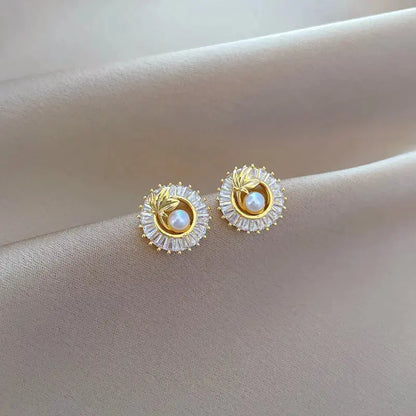 Leaf Halo Pearl Set My Store