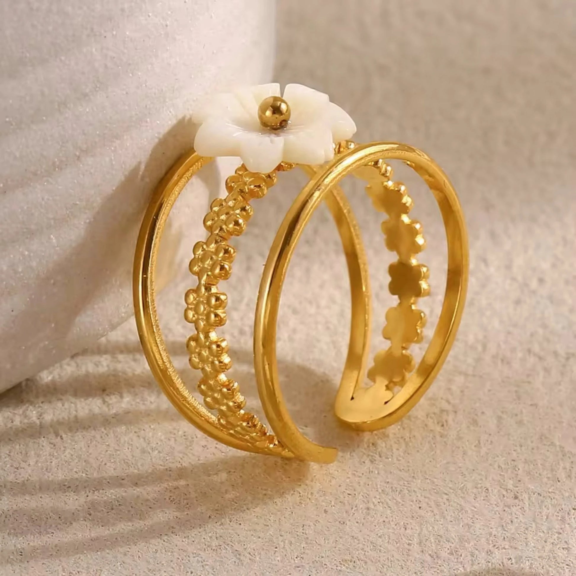 Flora Edge 18k Gold-plated Ring Forever Luxe