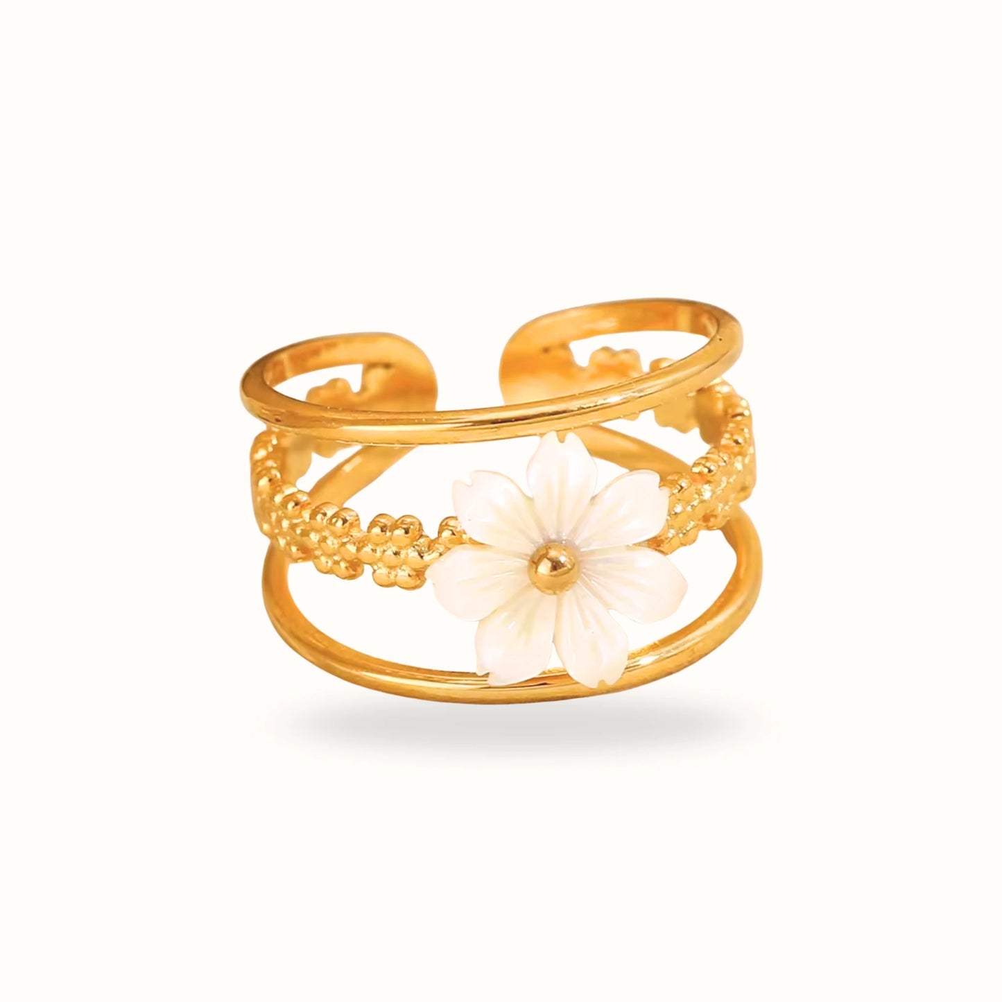 Flora Edge 18k Gold-plated Ring Forever Luxe