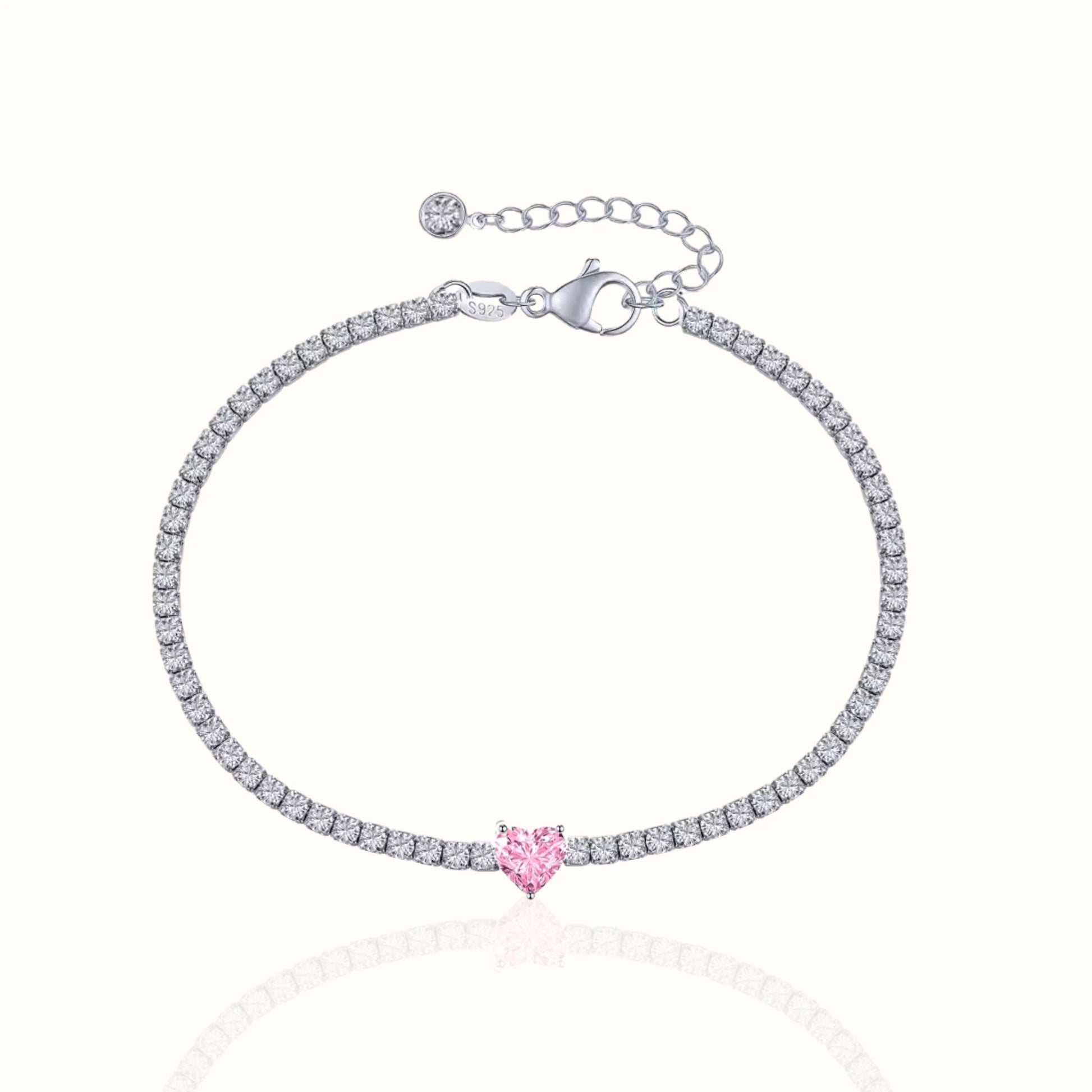Pink Whisper S925 Sterling Silver Tennis Bracelet Forever Luxe