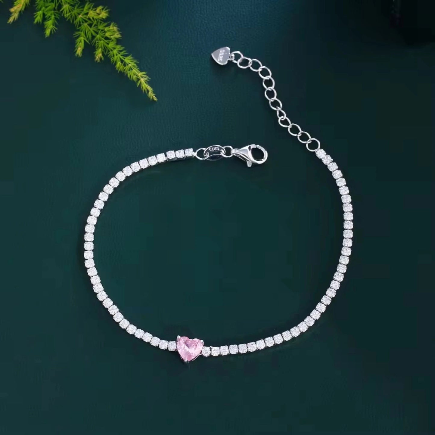 Pink Whisper S925 Sterling Silver Tennis Bracelet Forever Luxe