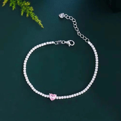 Pink Whisper S925 Sterling Silver Tennis Bracelet Forever Luxe