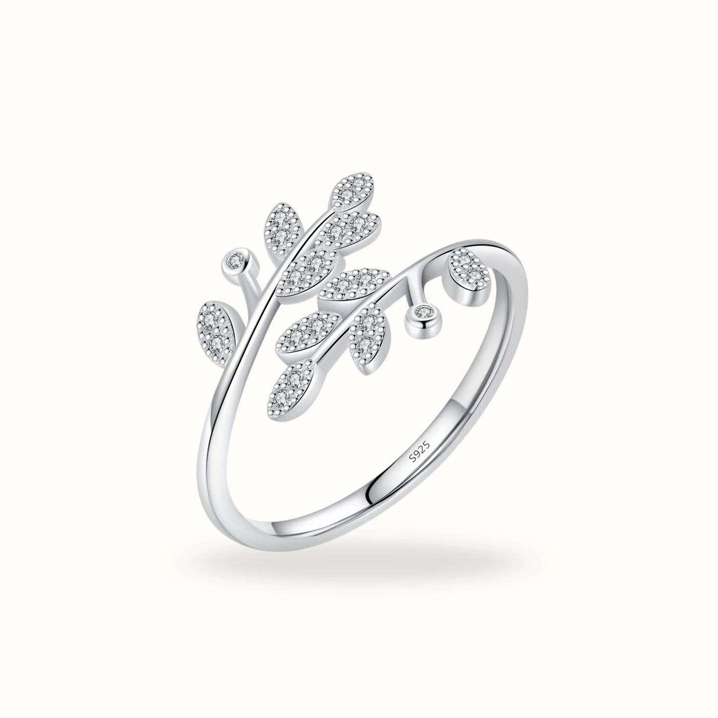 S925 Sterling Silver fern ring Forever Luxe
