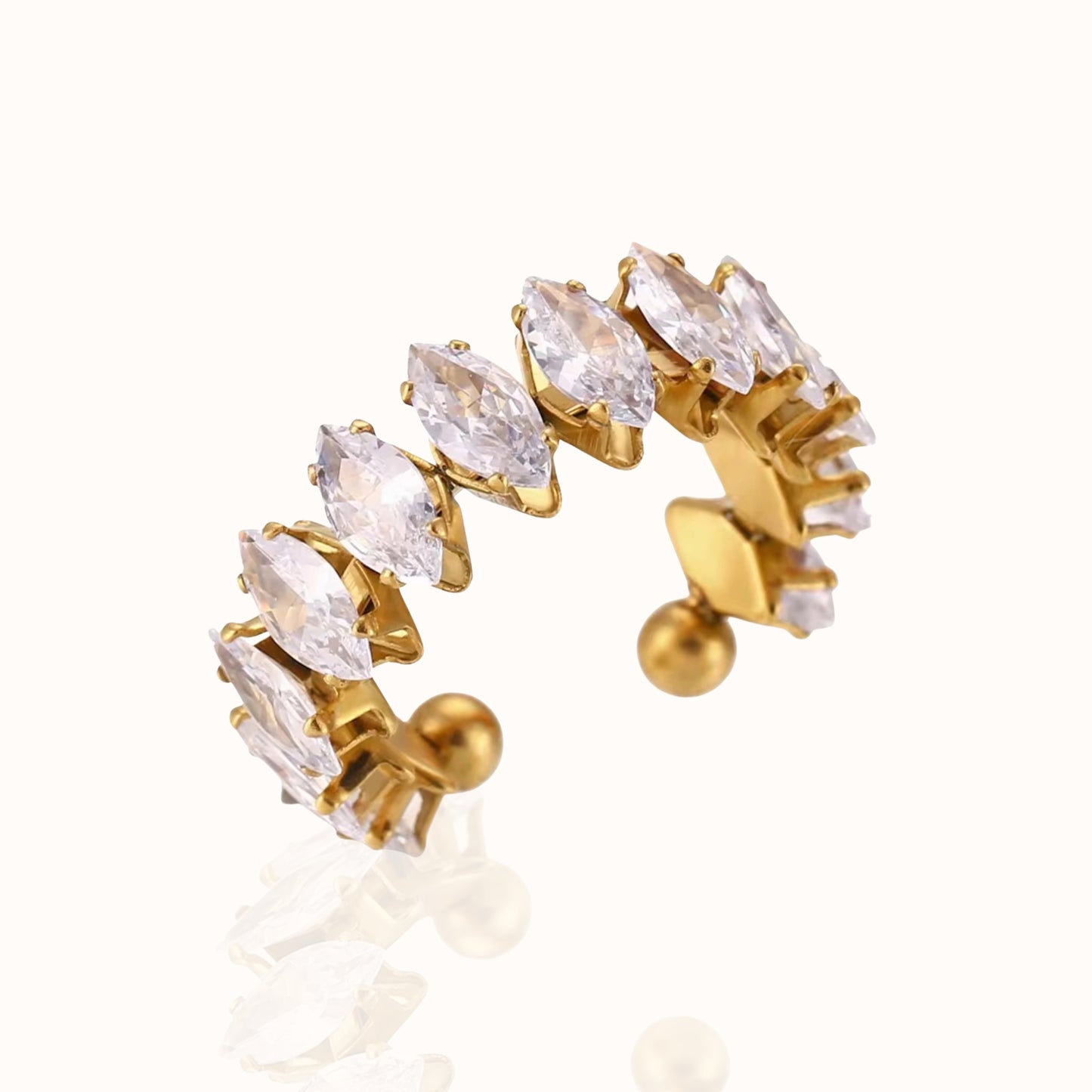 Nova Marquise Tennis 18K Gold-Plated Ring Forever Luxe