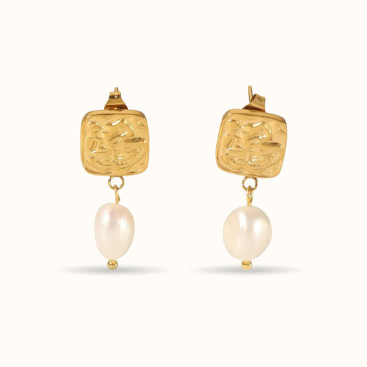 Square Freshwater Pearl Earrings Forever Luxe