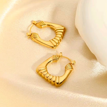 Grooved Square Hoops Forever Luxe