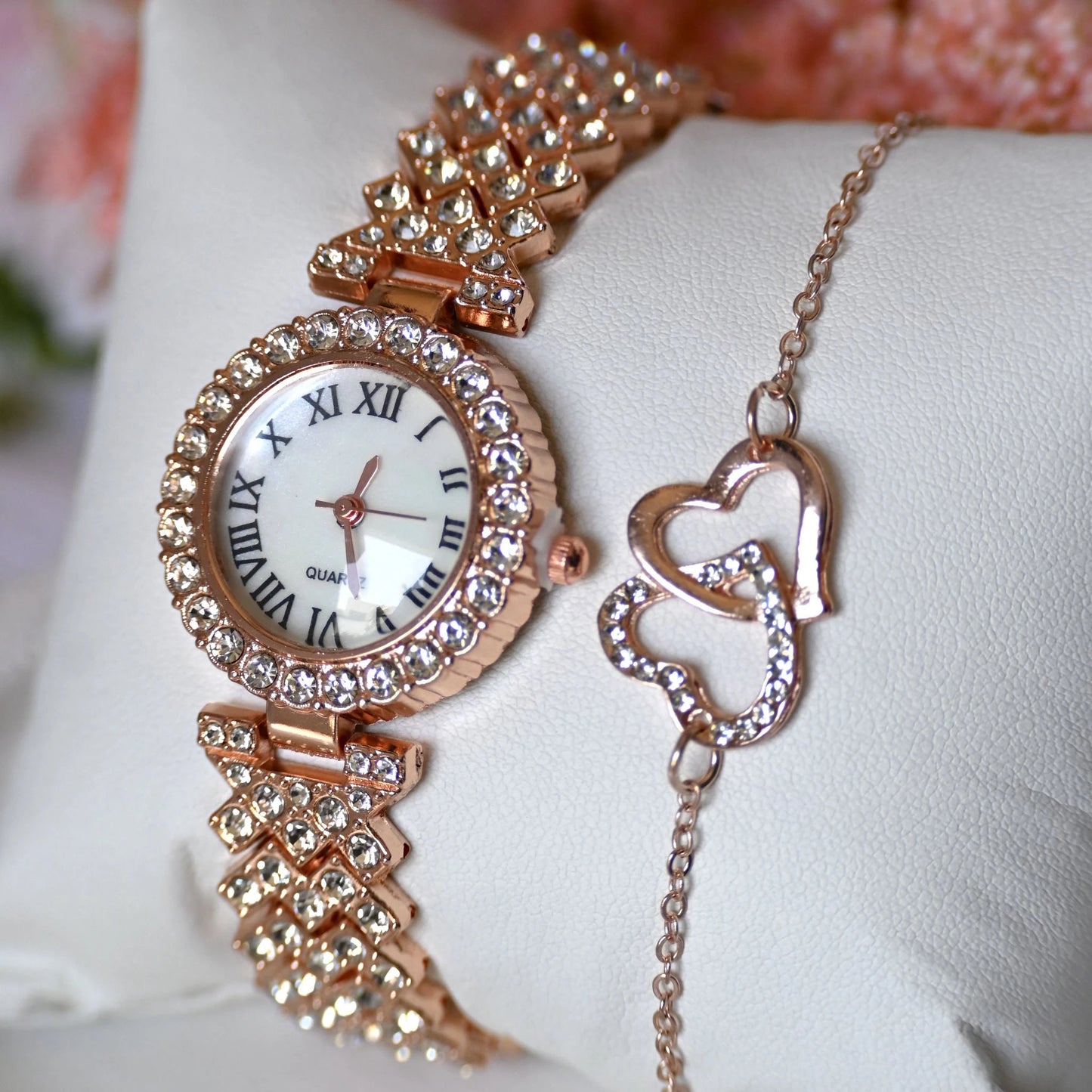 Rose Charm Glow Watch Set - Forever Luxe