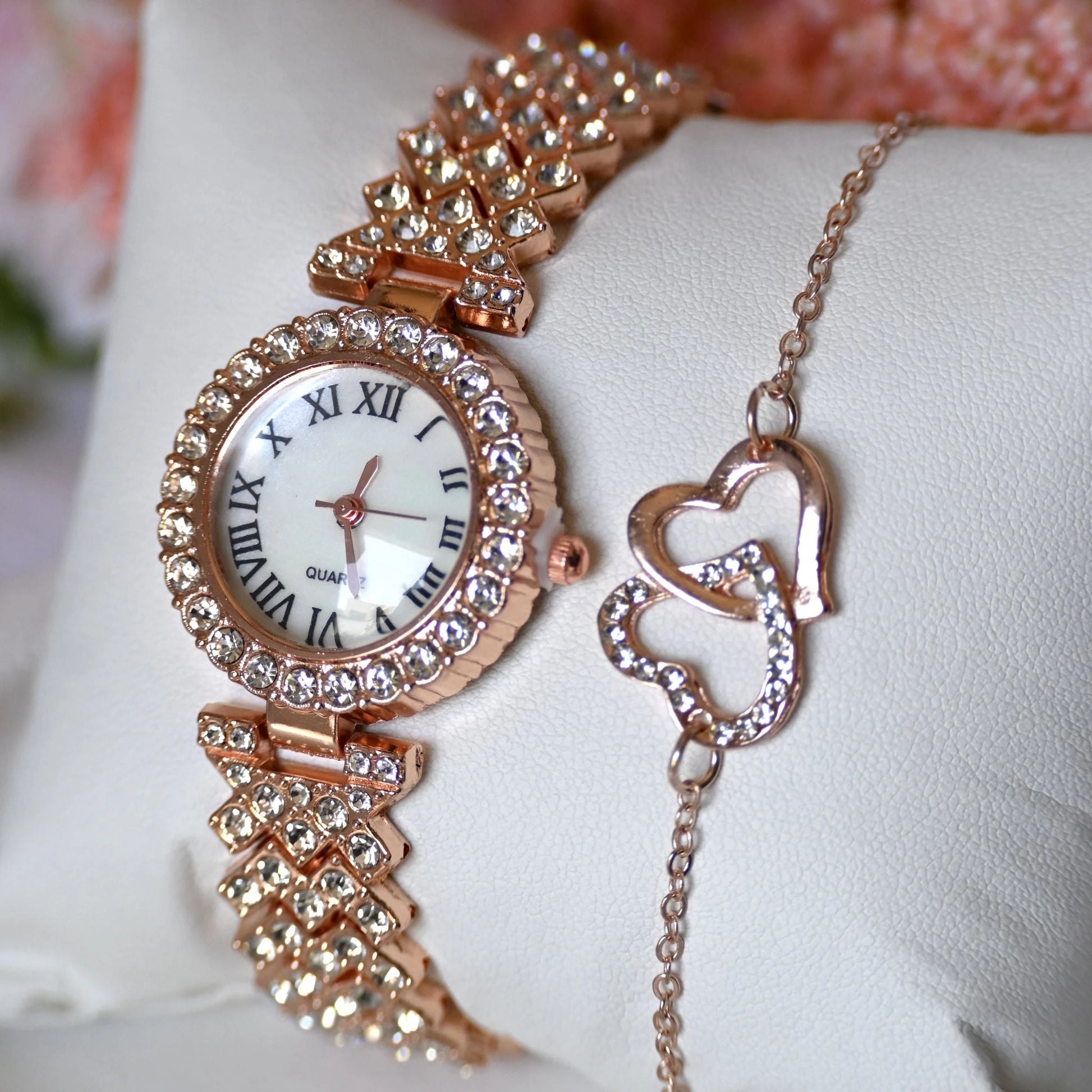 Rose Charm Glow Watch Set - Forever Luxe