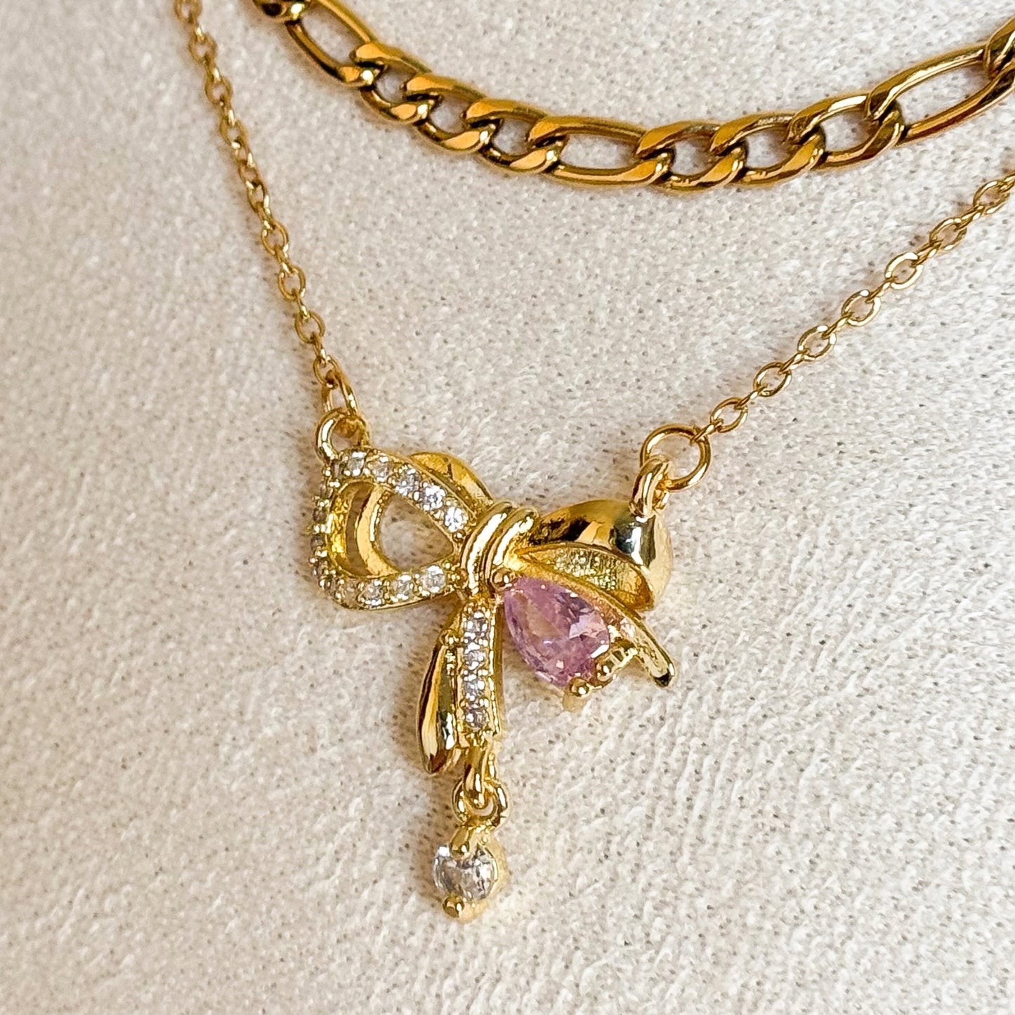 Amora Bow Anti-tarnish 18K Gold-Plated Pendant Necklace Forever Luxe