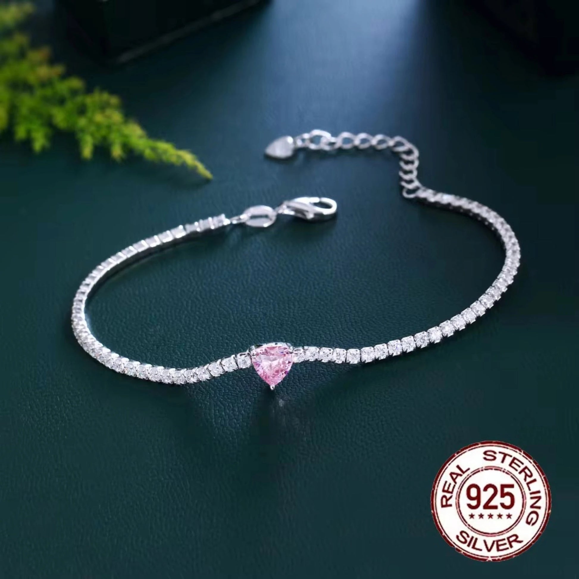 Pink Whisper S925 Sterling Silver Tennis Bracelet Forever Luxe