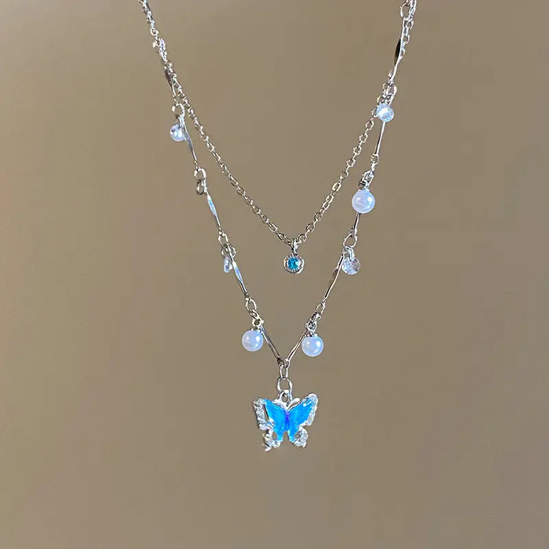 Azure Flutter Layered Necklace Forever Luxe