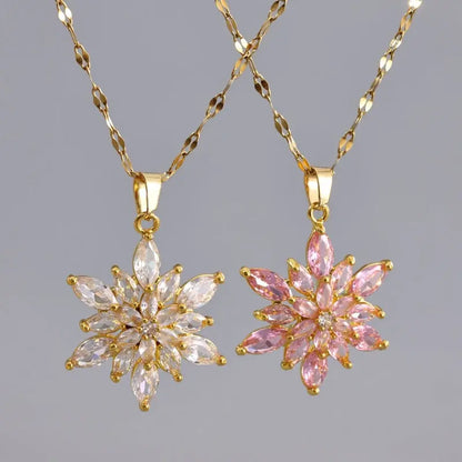 Minimalist Snowflake Pendant with 18K Gold-Plated Chain My Store